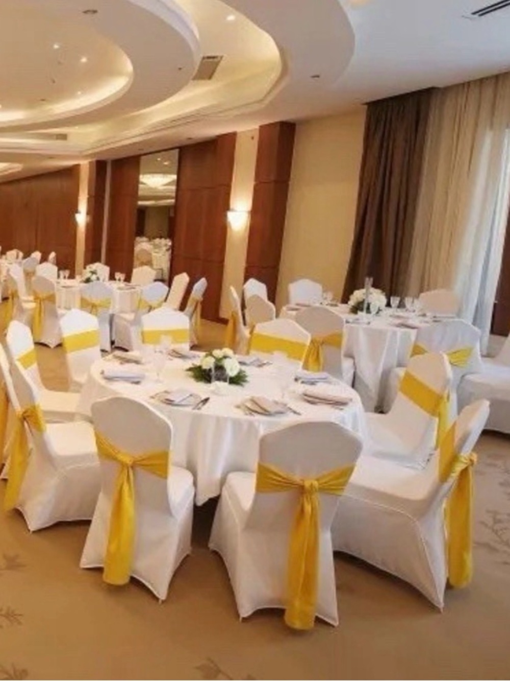 New in pkg. White Stretch Chair Covers (no sashes)for formal Dining or party